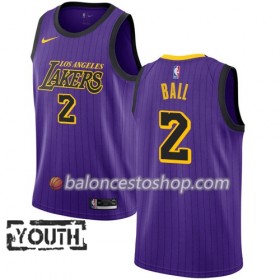 Camiseta Niños NBA Los Angeles Lakers Lonzo Ball 2 2018-19 Nike City Edition Violeta Swingman